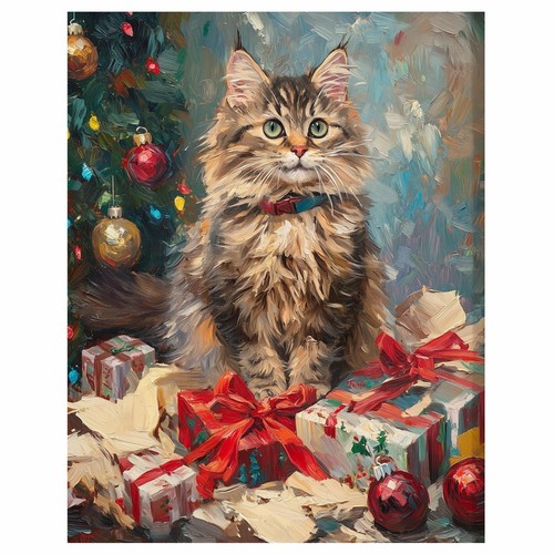 Maine coon kitten christmas - maine,