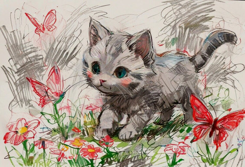 Aceo mini art print gray - aceo, *art